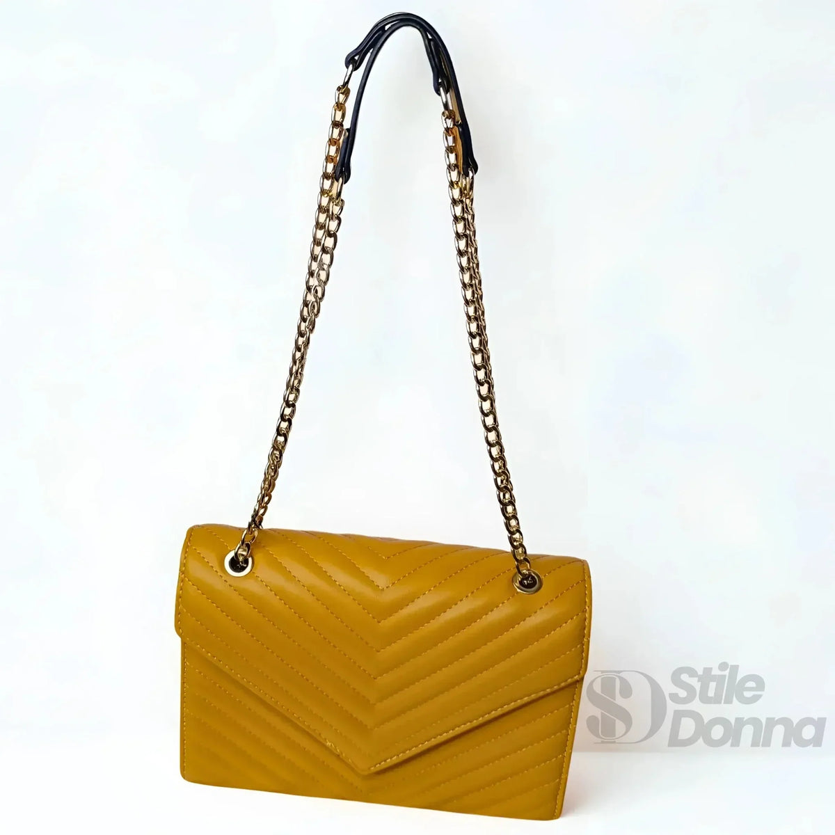 Pochette Giallo Senape con Catena