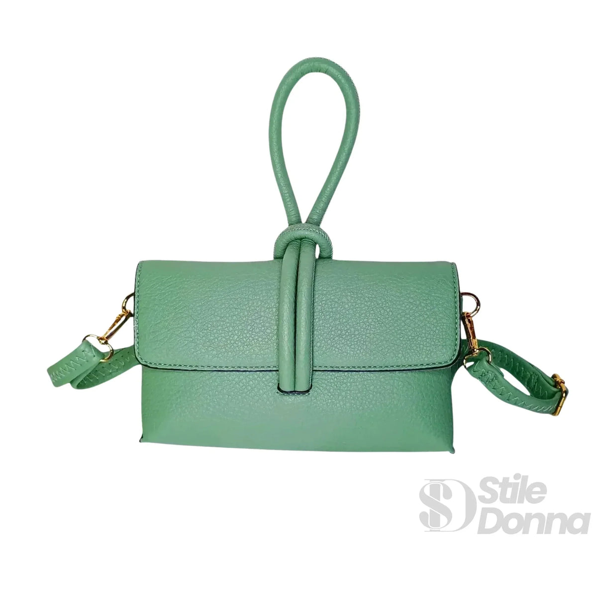 Pochette Verde Menta con Zip