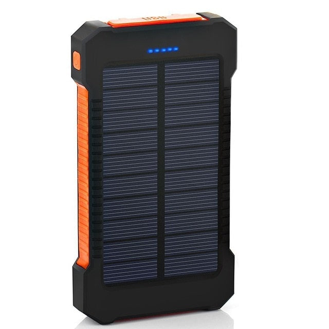 Power Bank Solare 20.000 mAh - Doppia Porta USB per Emergenze e Trekking
