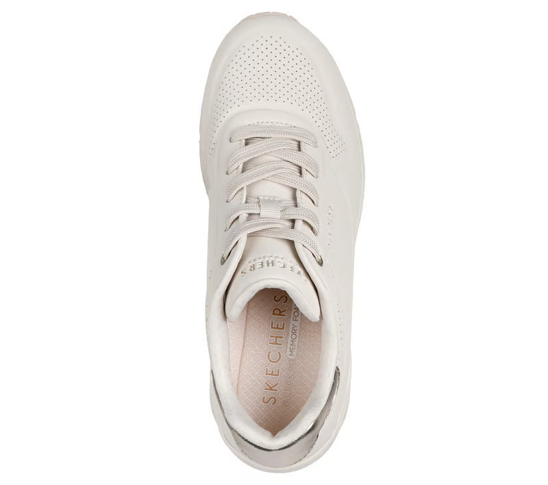 Skechers scarpe sneakers donna Uno Wedge - HI Steps 177520/OFWT bianco latte