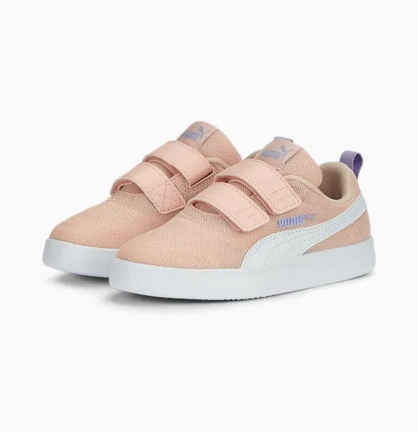 Puma Girls' Breathable Mesh Courtflex v2 Sneakers 371758-13 rose dust-white-vivid violet