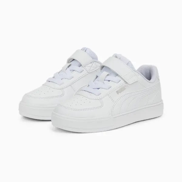 Puma Caven kids' sneakers with elastic laces and velcro 389307 01 white