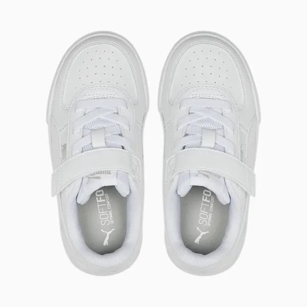Puma Caven kids' sneakers with elastic laces and velcro 389307 01 white