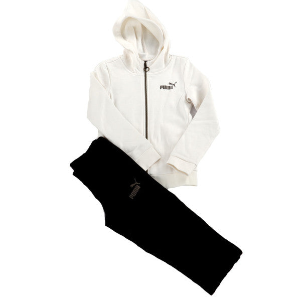 Puma Bronze Girls' Hooded Tracksuit 679156-65 white-black