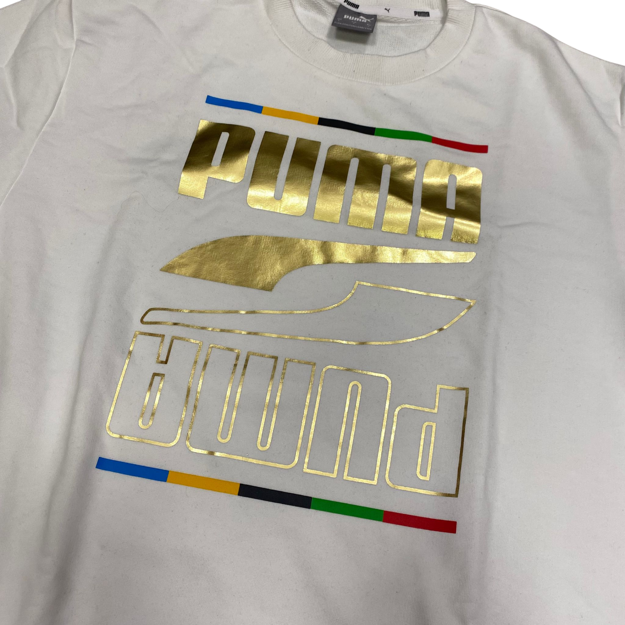 Puma Men's Crew Neck Sweatshirt Rebel 5 Continents TR 584608 02 White