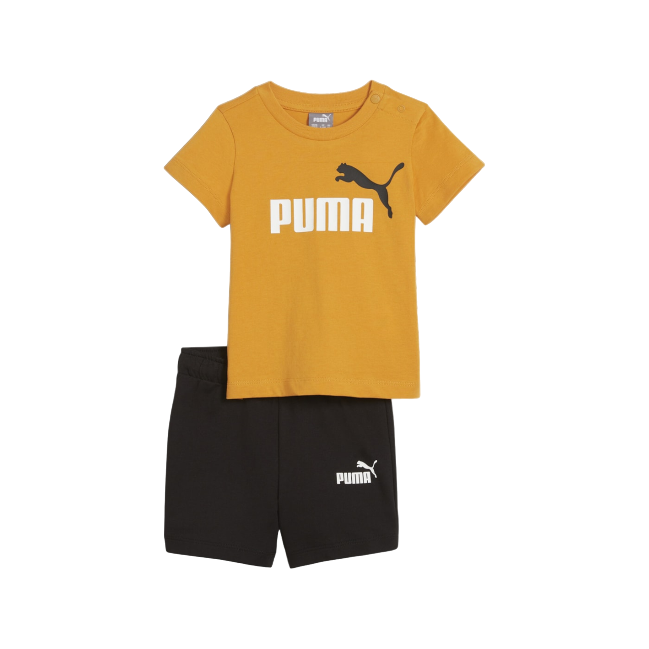 Puma infant t-shirt and shorts set Minicats 845839-91 ochre yellow