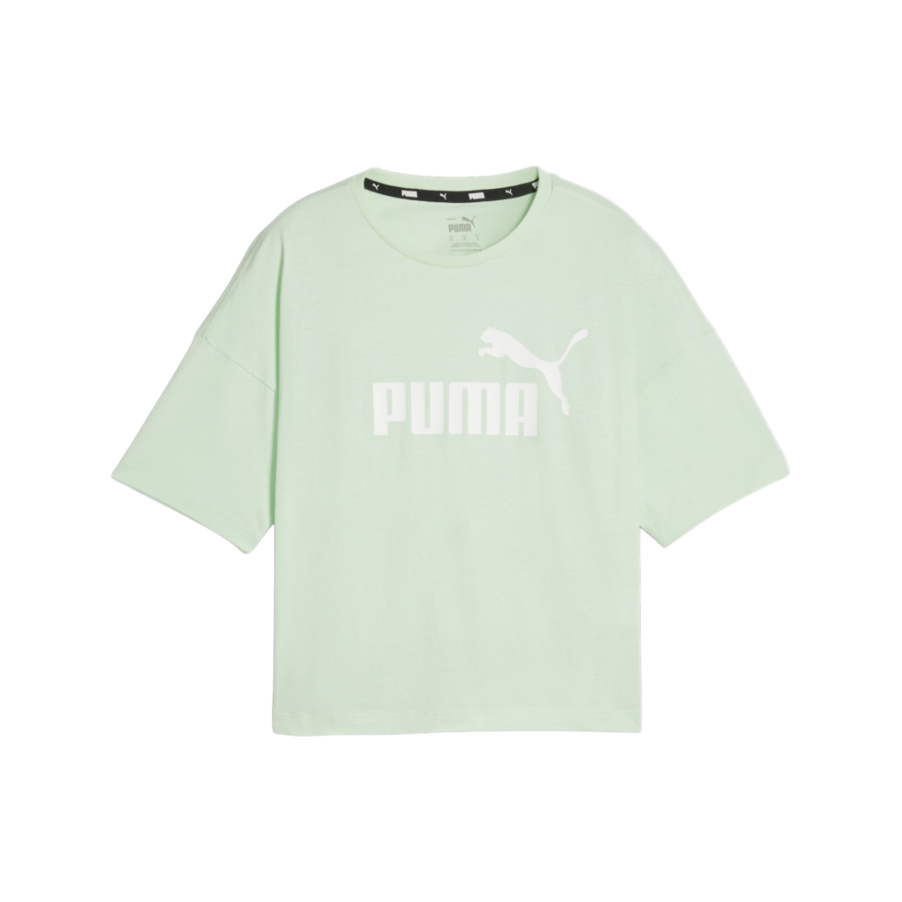 Puma Women's ESS Cropped Logo Short Sleeve T-Shirt 586866 88 Mint Green