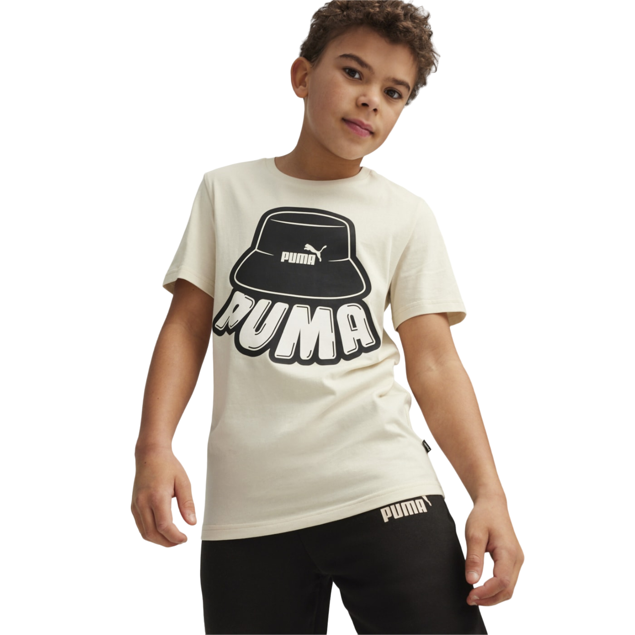 Puma Boys' Short Sleeve T-Shirt Ess Mid 90s 679720-86 Alpine Snow