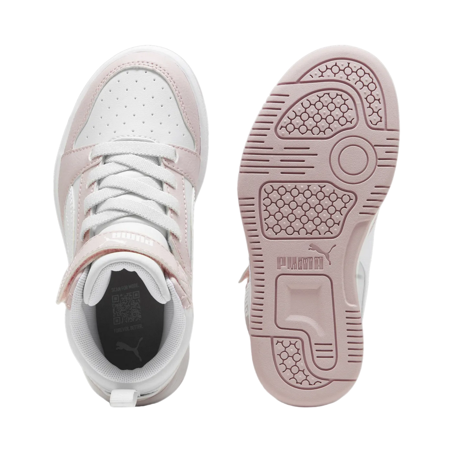 Puma Rebound V6 Mid 396542-20 mauve-white high-top trainers for children