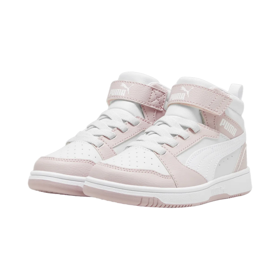 Puma Rebound V6 Mid 396542-20 mauve-white high-top trainers for children