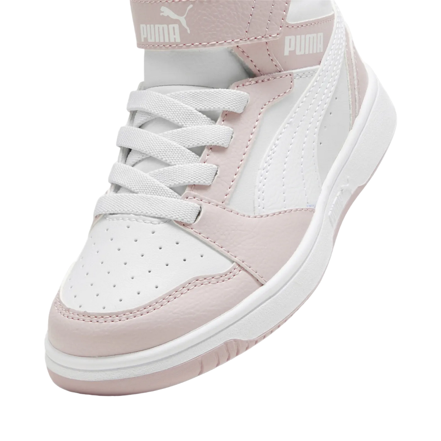Puma Rebound V6 Mid 396542-20 mauve-white high-top trainers for children