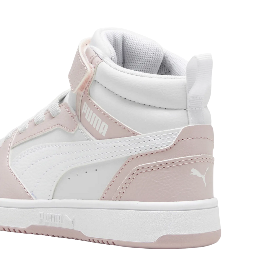 Puma Rebound V6 Mid 396542-20 mauve-white high-top trainers for children