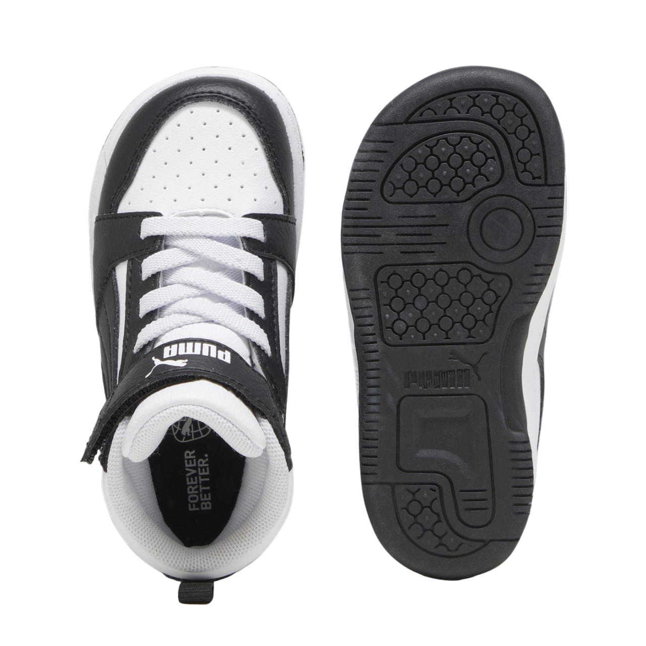 Puma children's high-top sneaker Rebound V6 Mid 396542-01 white-black