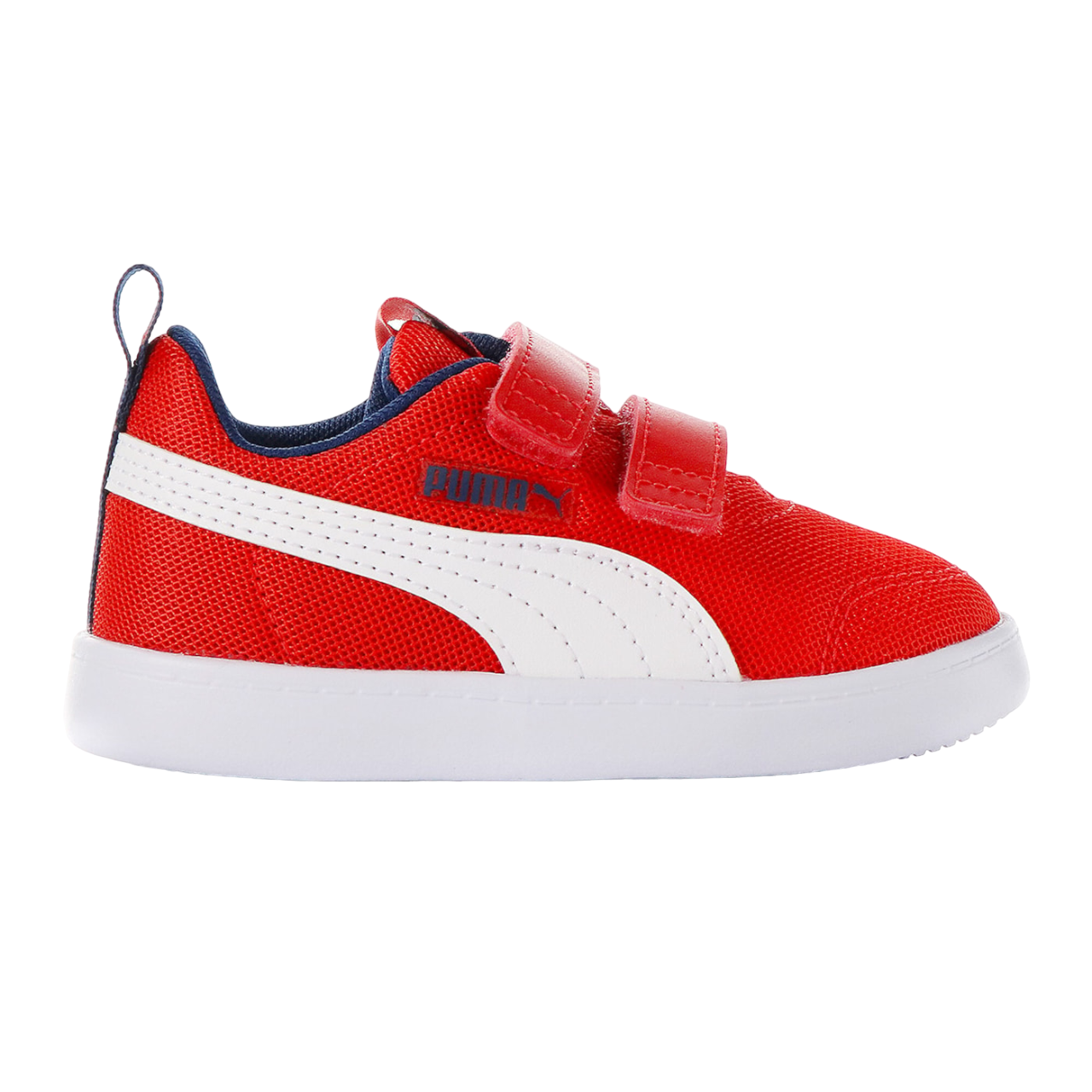 Puma Courtflex v2 Mesh V Kids' Hook and Loop Trainers 371759 06 Red White