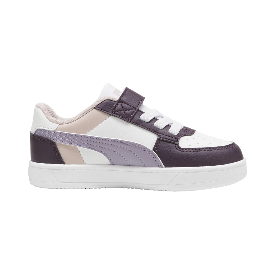 Puma girls' sneaker with elastic lace and velcro Caven 2.2 Block 394462-11 plum-white