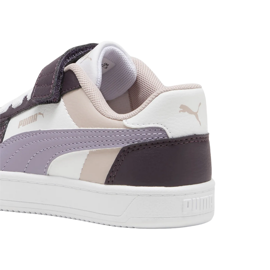 Puma girls' sneaker with elastic lace and velcro Caven 2.2 Block 394462-11 plum-white