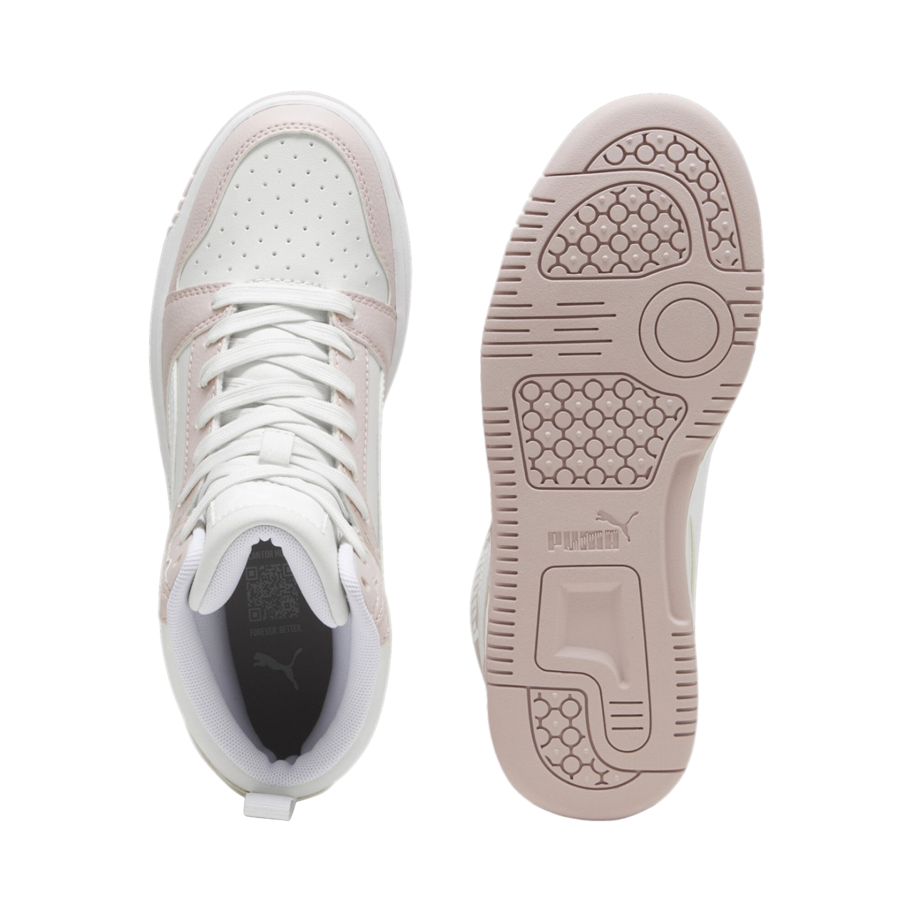 Puma girls' high-top sneakers Rebound V6 393831-20 mauve-white