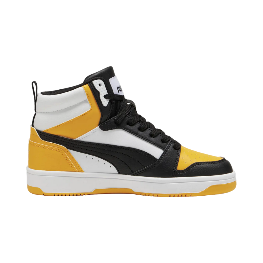 Puma boys' high-top sneakers Rebound V6 393831-19 yellow-white-black