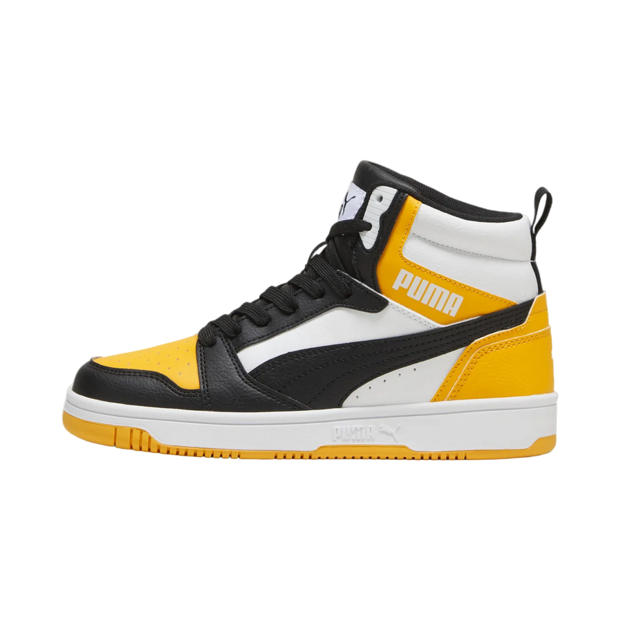 Puma boys' high-top sneakers Rebound V6 393831-19 yellow-white-black