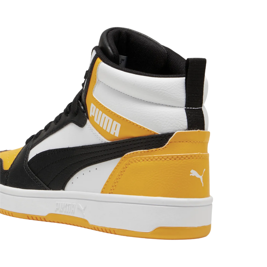 Puma boys' high-top sneakers Rebound V6 393831-19 yellow-white-black
