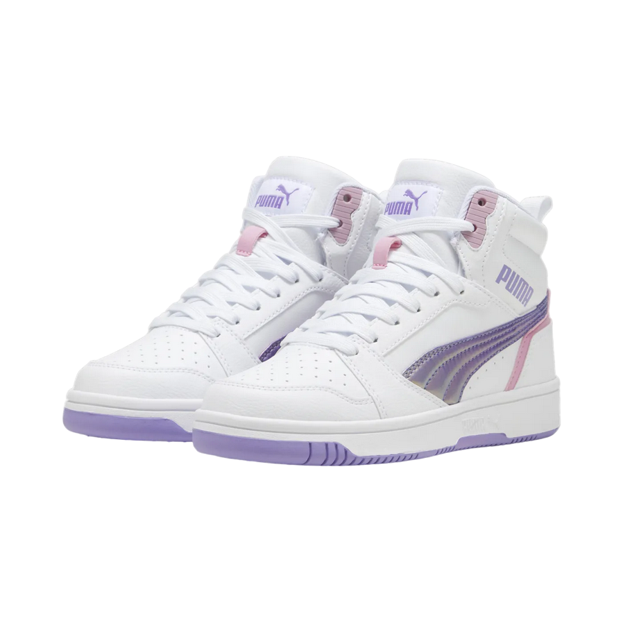 Puma girls' sneakers Rebound V6 Mid Bouncy Sky 398725-01 white-lavender