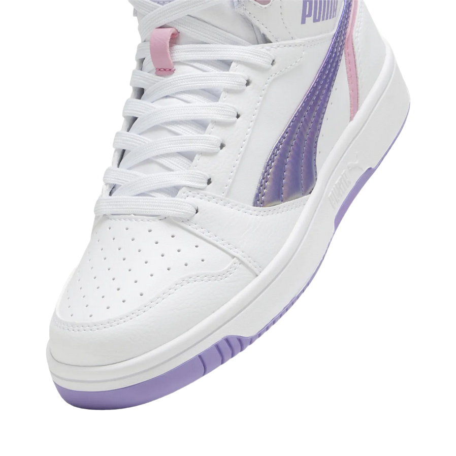 Puma girls' sneakers Rebound V6 Mid Bouncy Sky 398725-01 white-lavender