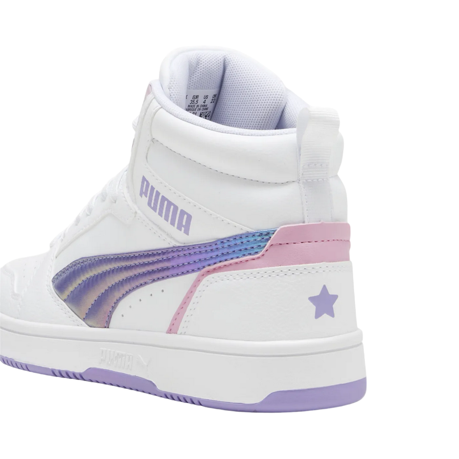 Puma girls' sneakers Rebound V6 Mid Bouncy Sky 398725-01 white-lavender