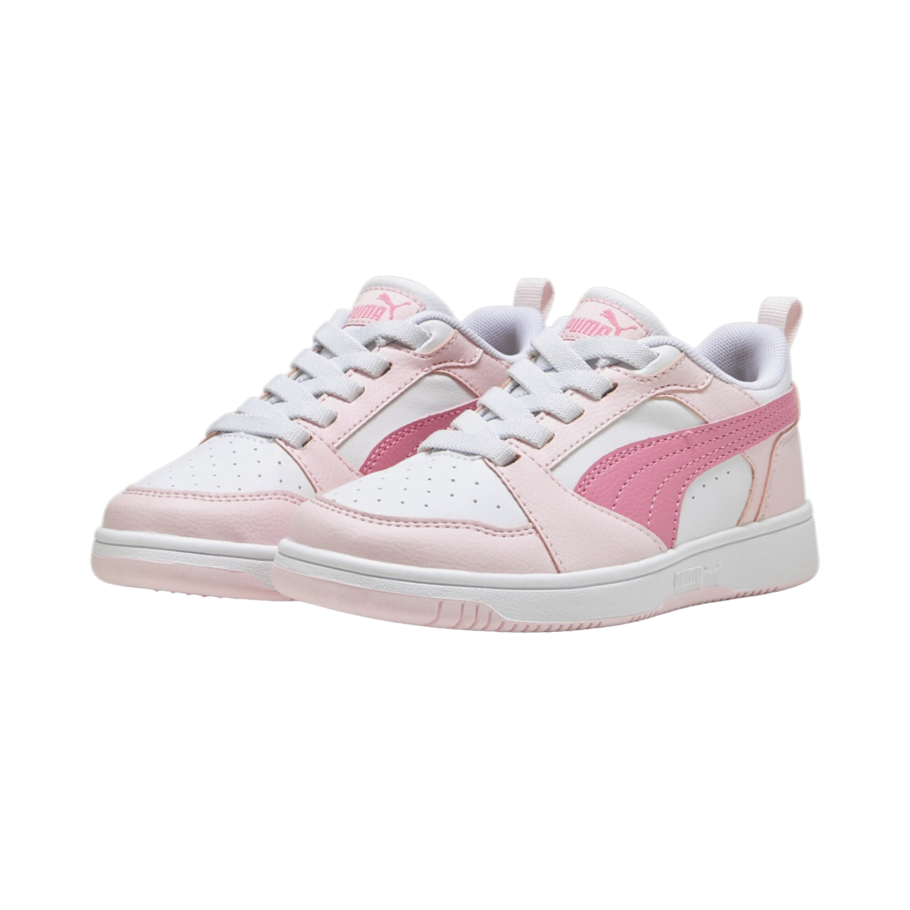 Puma Girls' Rebound V6 Sneakers 396742-08 White-Pink