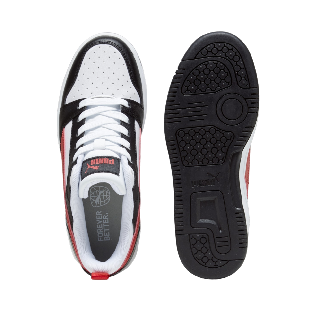 Puma Rebound v6 Boys' Sneakers 393833-04 White-Black-Red