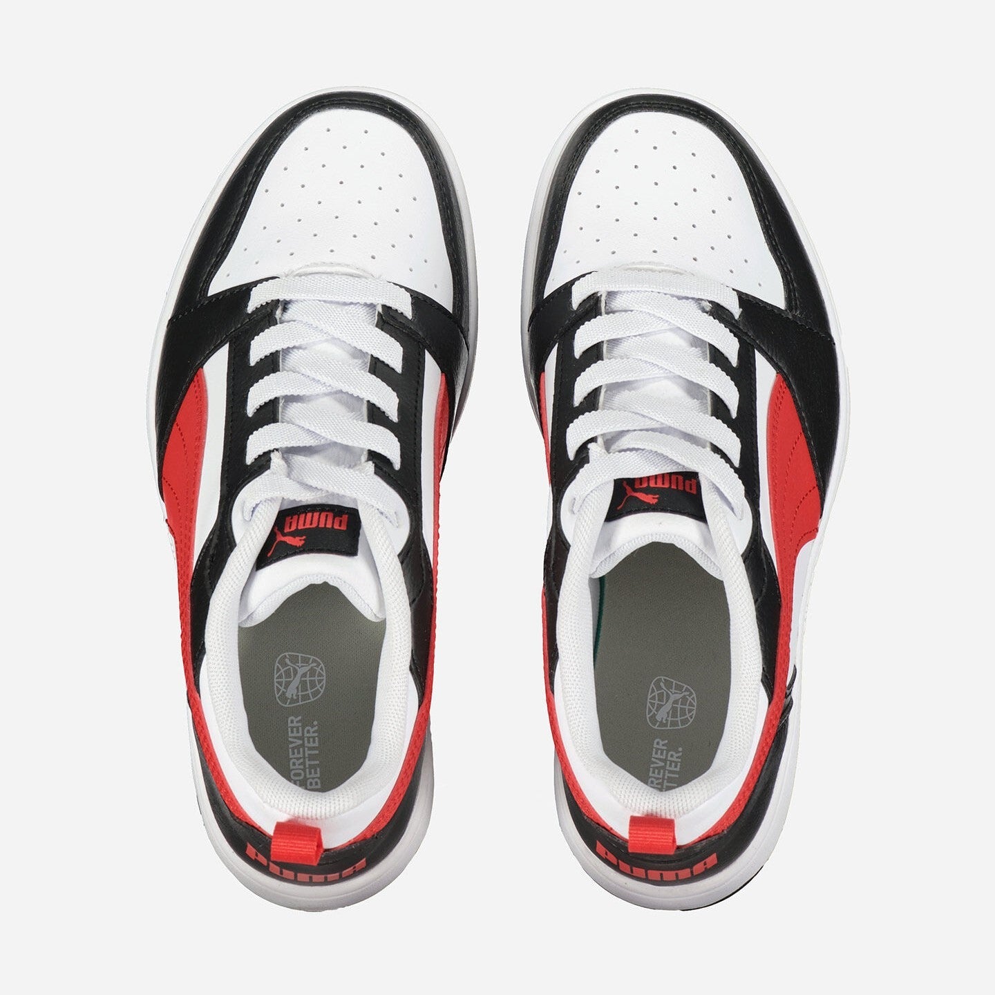 Puma Rebound v6 Boys' Sneakers 396742-04 White-Red-Black