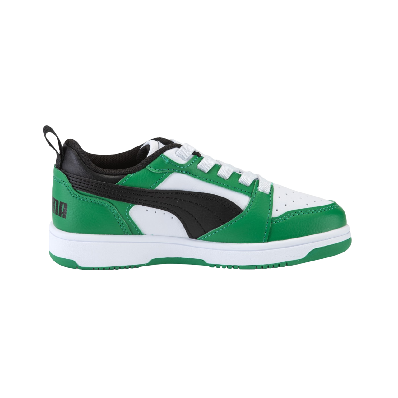 Puma Boys' Rebound V6 Sneakers 396742-05 White-Black-Green