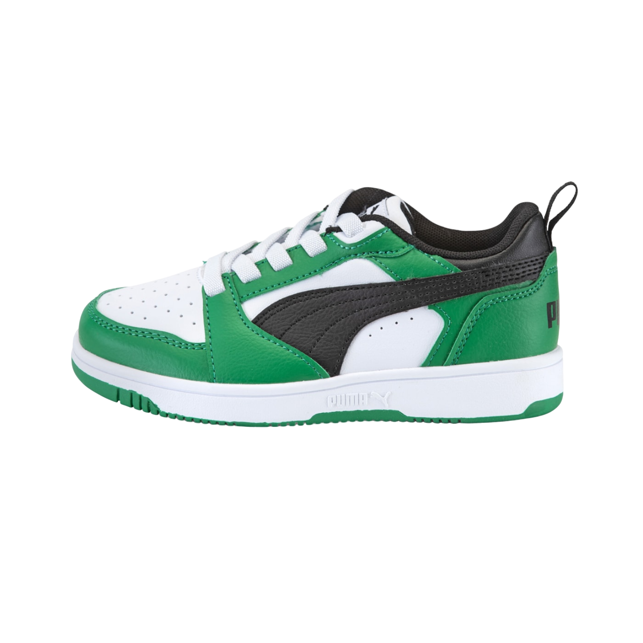 Puma Boys' Rebound V6 Sneakers 396742-05 White-Black-Green