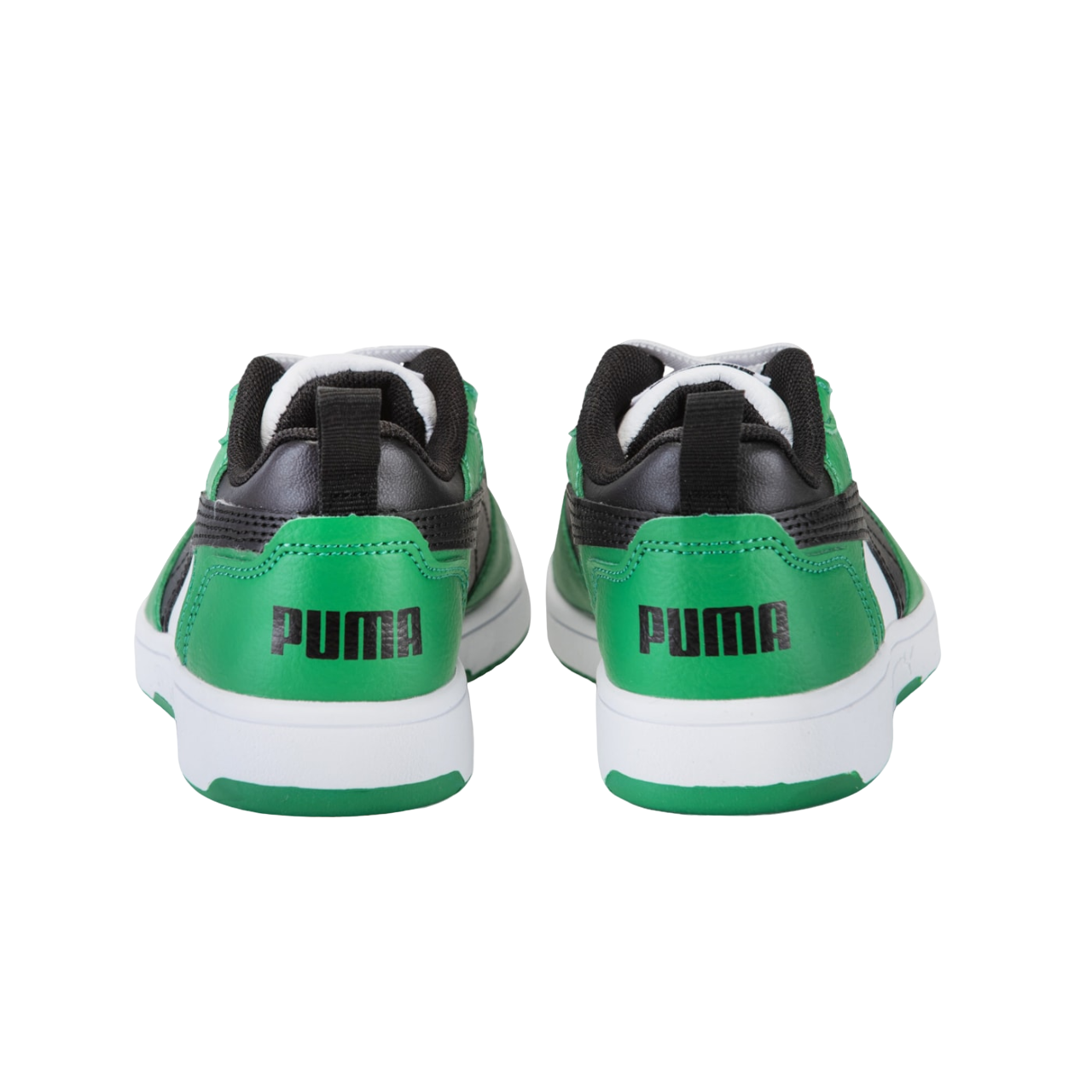 Puma Boys' Rebound V6 Sneakers 396742-05 White-Black-Green