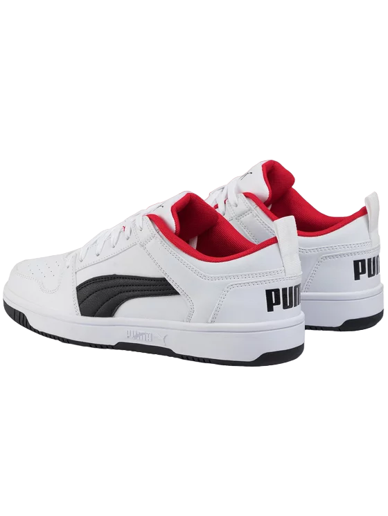 Puma Men's Rebound Lay Up Lo Sneakers 369866 01 White Black Red