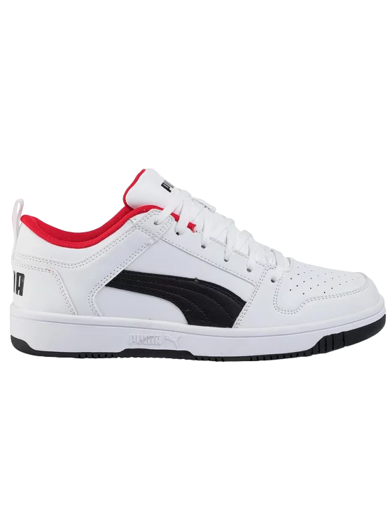 Puma Men's Rebound Lay Up Lo Sneakers 369866 01 White Black Red