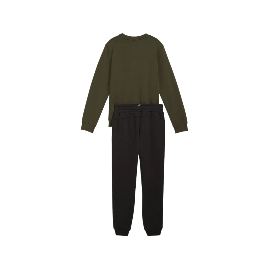 Puma boy's tracksuit with crewneck sweatshirt and elasticated trousers Logo 670884-71 olive