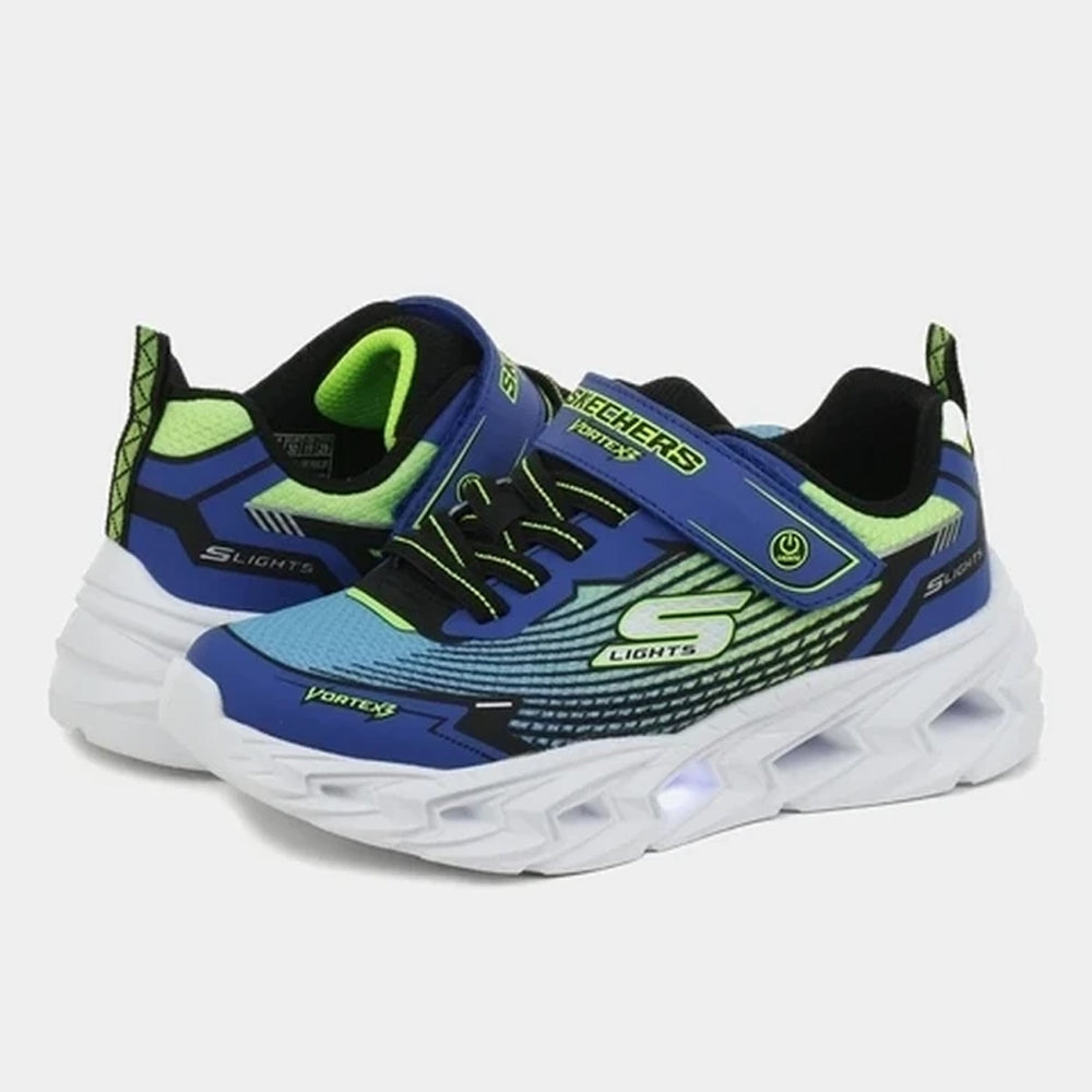 Skechers scarpa con velcri e luci da junior S-Lights: Vortex 3.0 400590LC/BBLM blu