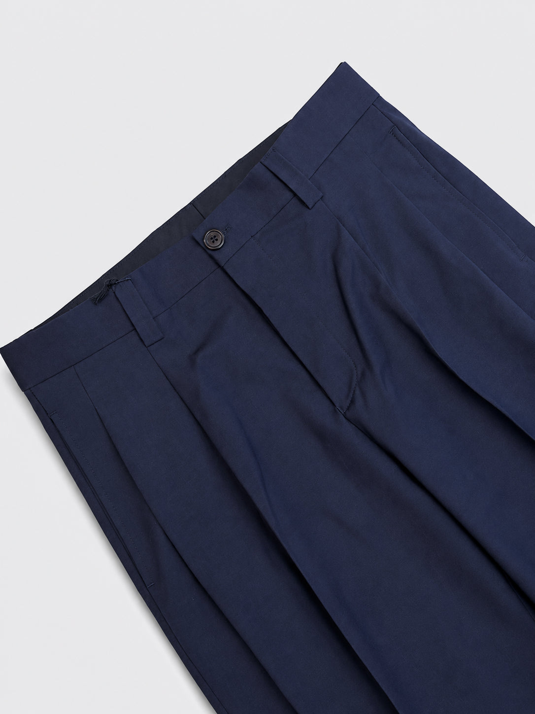 Pantalone In Lana Wide Leg Blu Navy