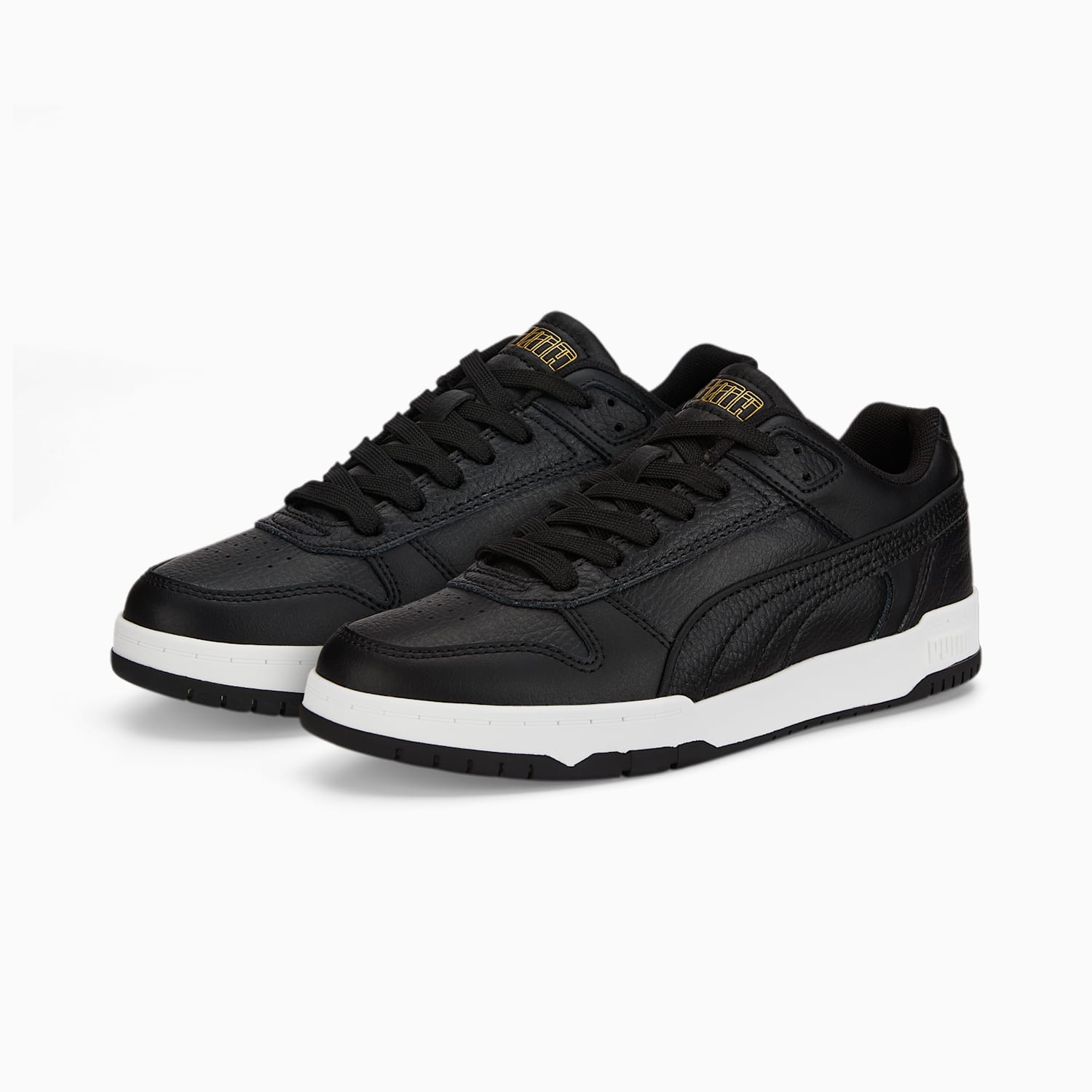 Puma low top boys' sneakers RBD Game Low Jr 387350 02 black-gold-white