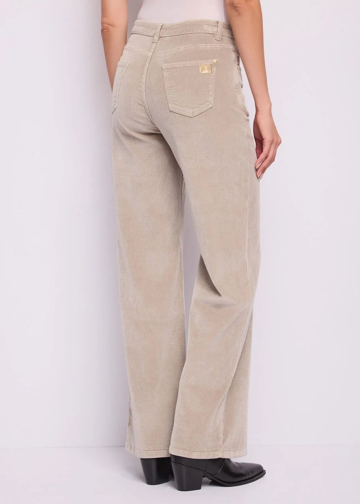 Gaudì pantalone in velluto da donna wide leg 621BD25002 beige