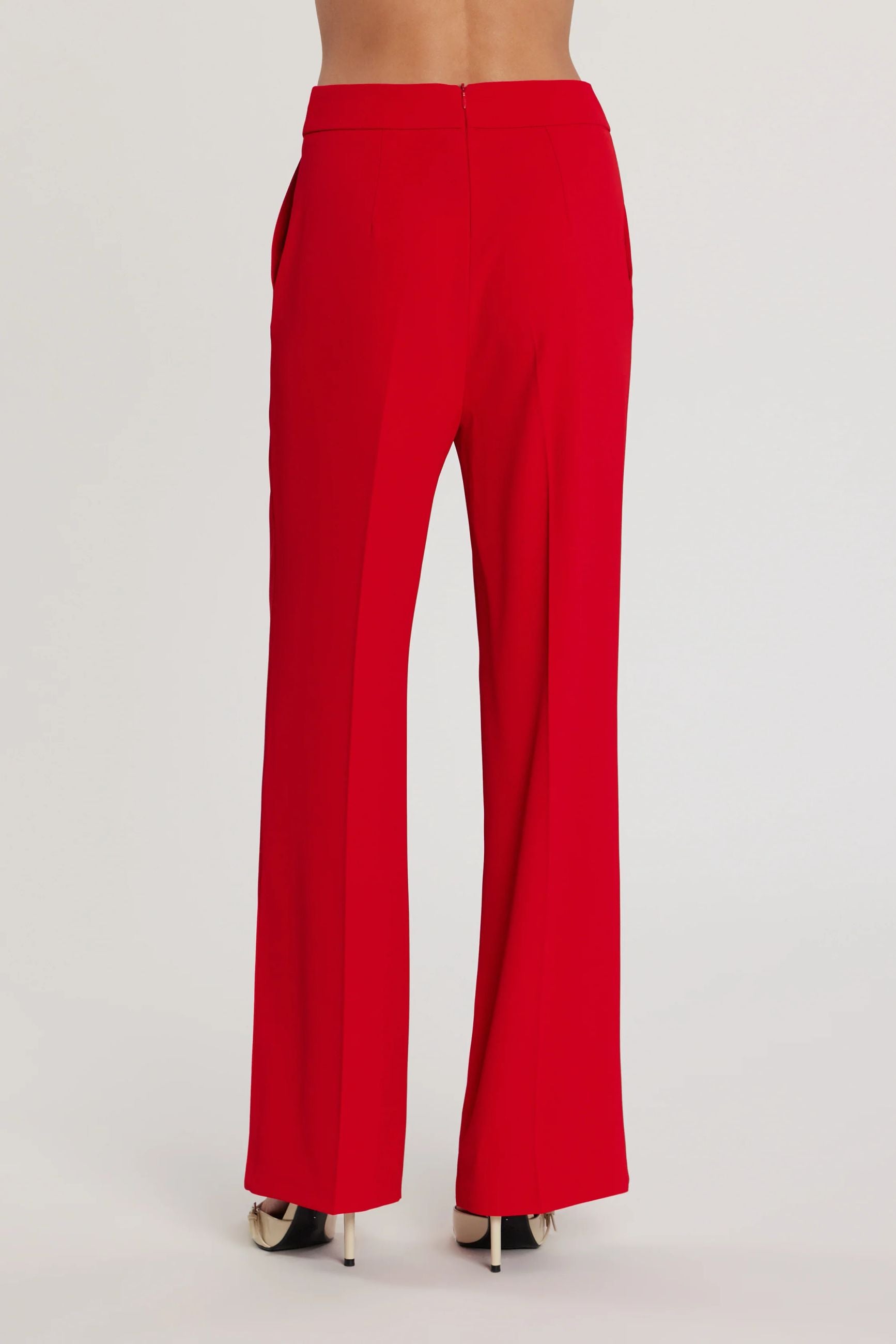 Relish Pantalone LALIM Vita Alta Palazzo RDP2607006025 Rosso Donna