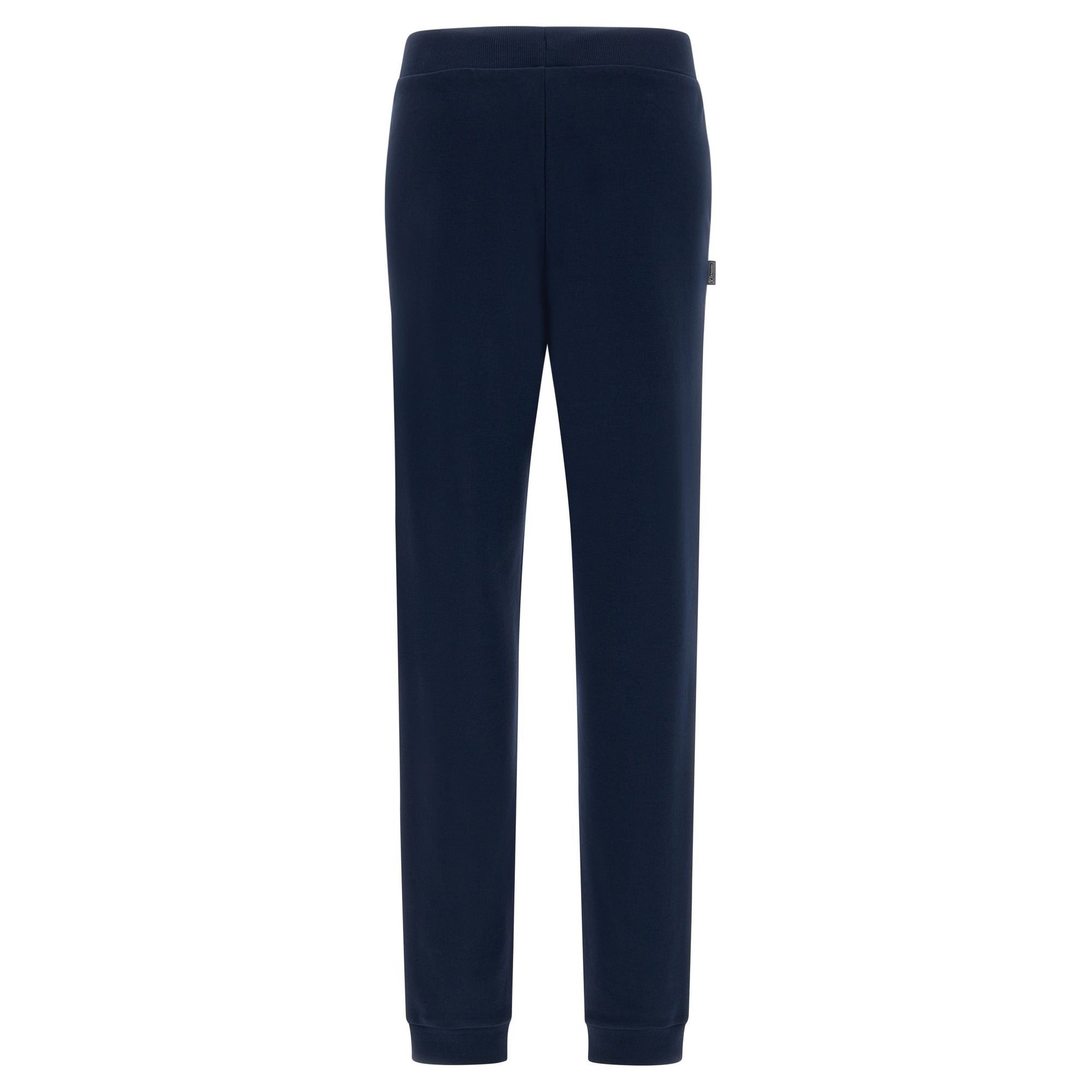 Freddy pantalone sportivo in interlock  con stampa in argento e fondo con polsino S3WBCP8 B94 blu navy