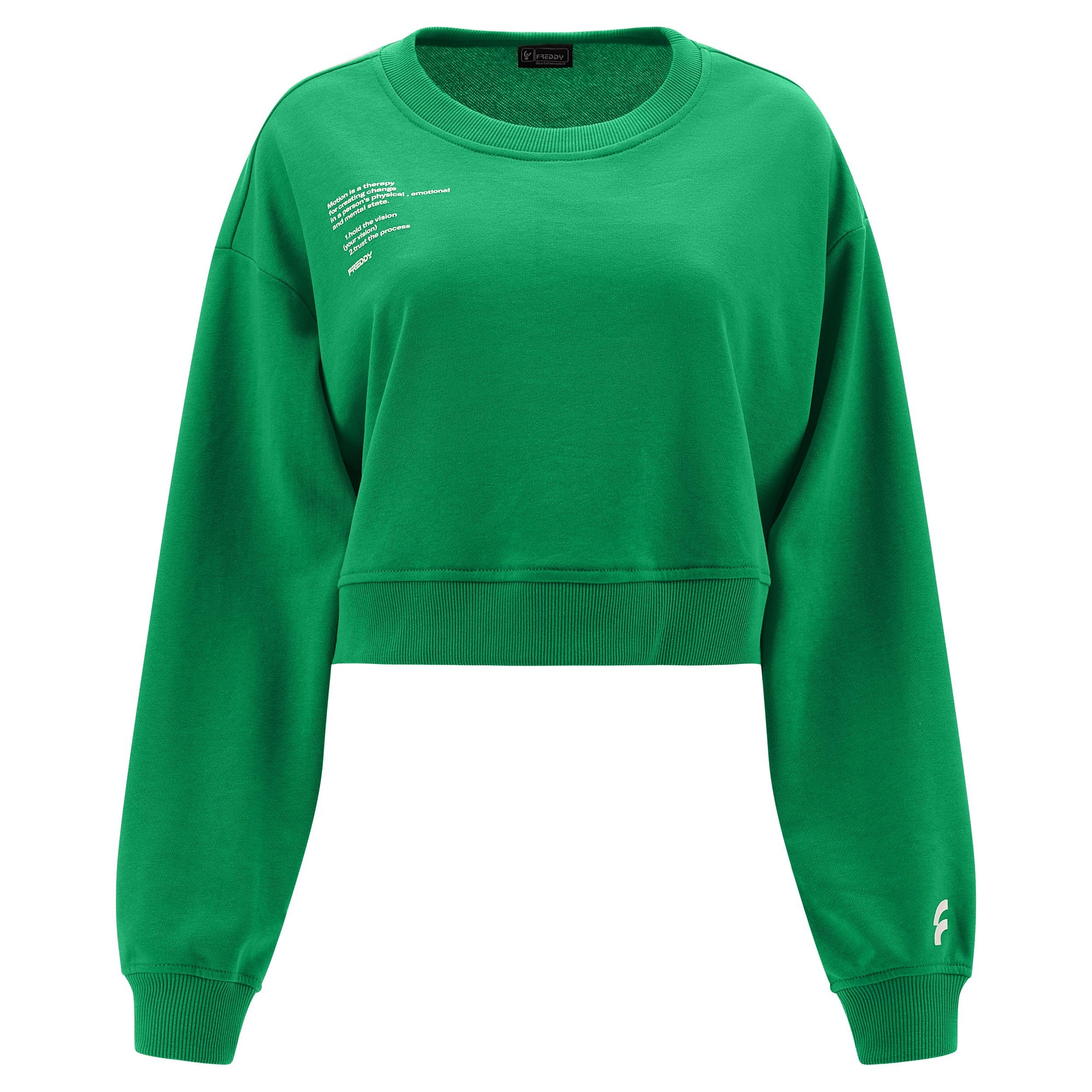 Freddy felpa leggera da donna corta  S3WGZS1 V87 verde