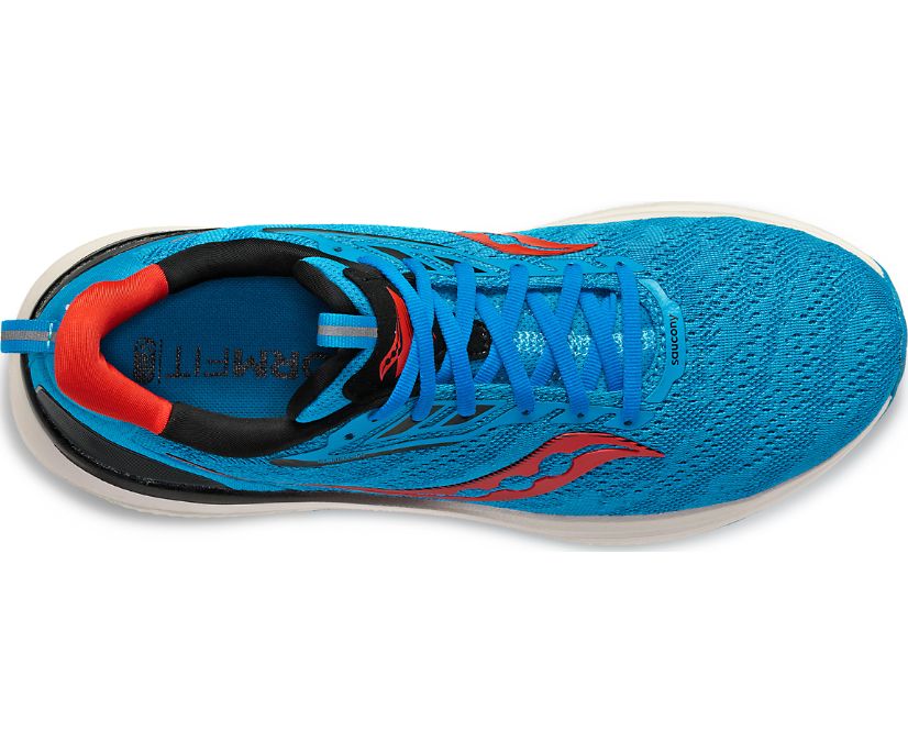 Saucony Echelon 9 195018401939 Men's Maximum Cushioning Running Shoes Ocean Redrock Blue