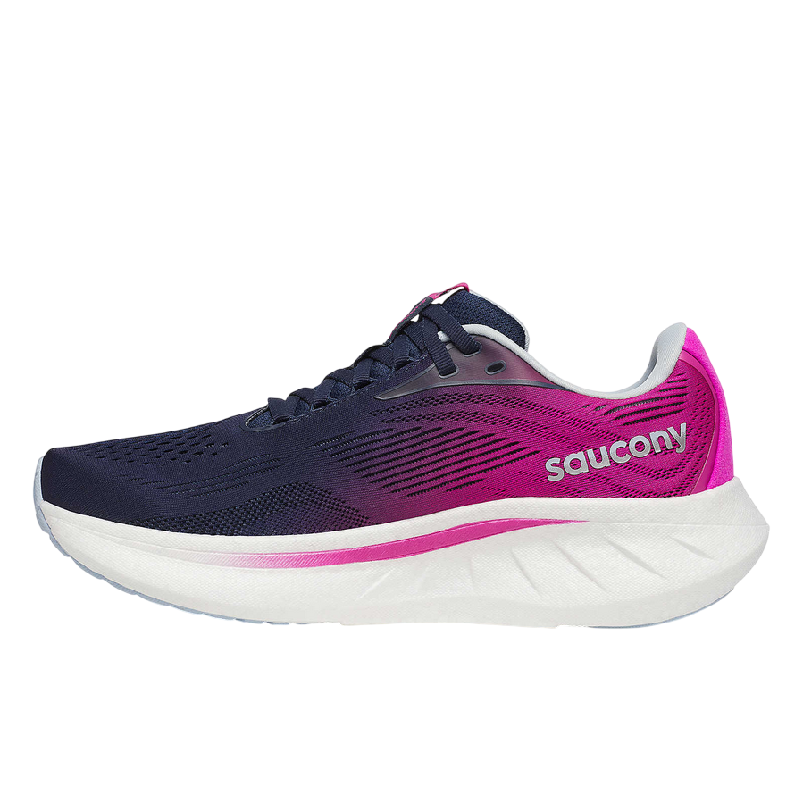 Saucony Ride 18 S11000-160 Women's Versatile Daily Training Running Shoes Blue Fuchsia