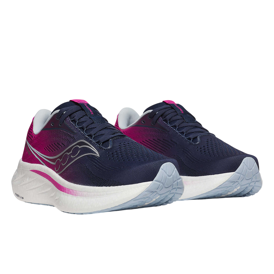 Saucony Ride 18 S11000-160 Women's Versatile Daily Training Running Shoes Blue Fuchsia