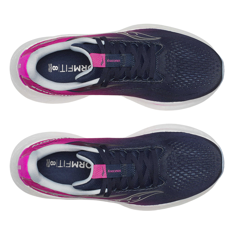 Saucony Ride 18 S11000-160 Women's Versatile Daily Training Running Shoes Blue Fuchsia