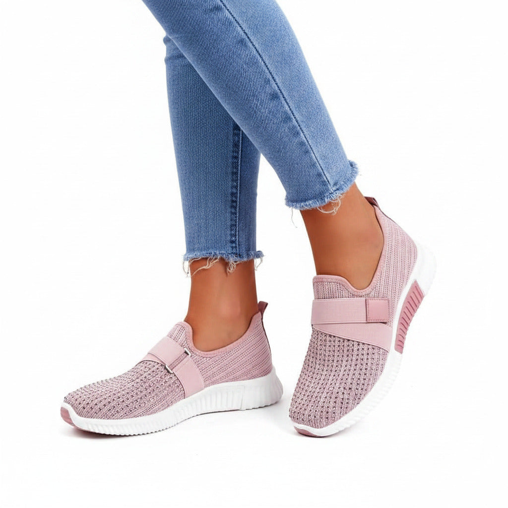 Sneakers Donna Slip-On con Strass – Scarpe Comode Glitter Antiscivolo