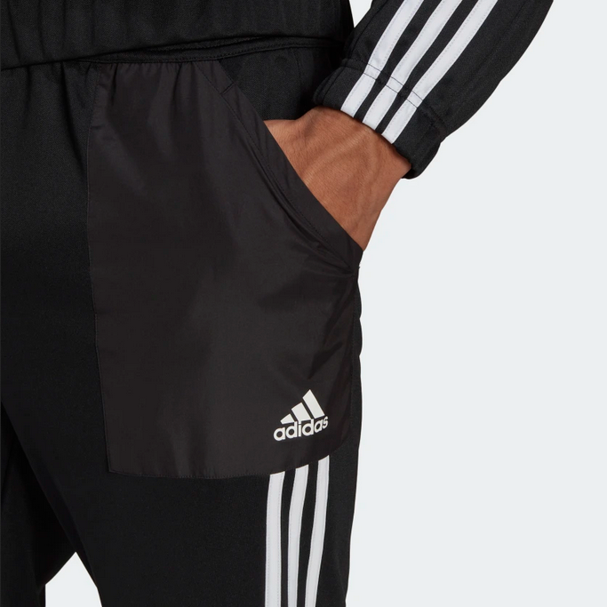 Adidas Men's Aeroready Tricot Quarter Zip Tracksuit HE2233 Black White