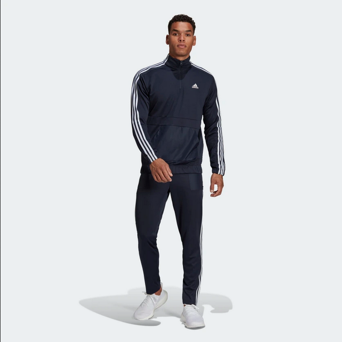 Adidas Men's Aeroready Tricot Quarter Zip Tracksuit HE2232 Blue